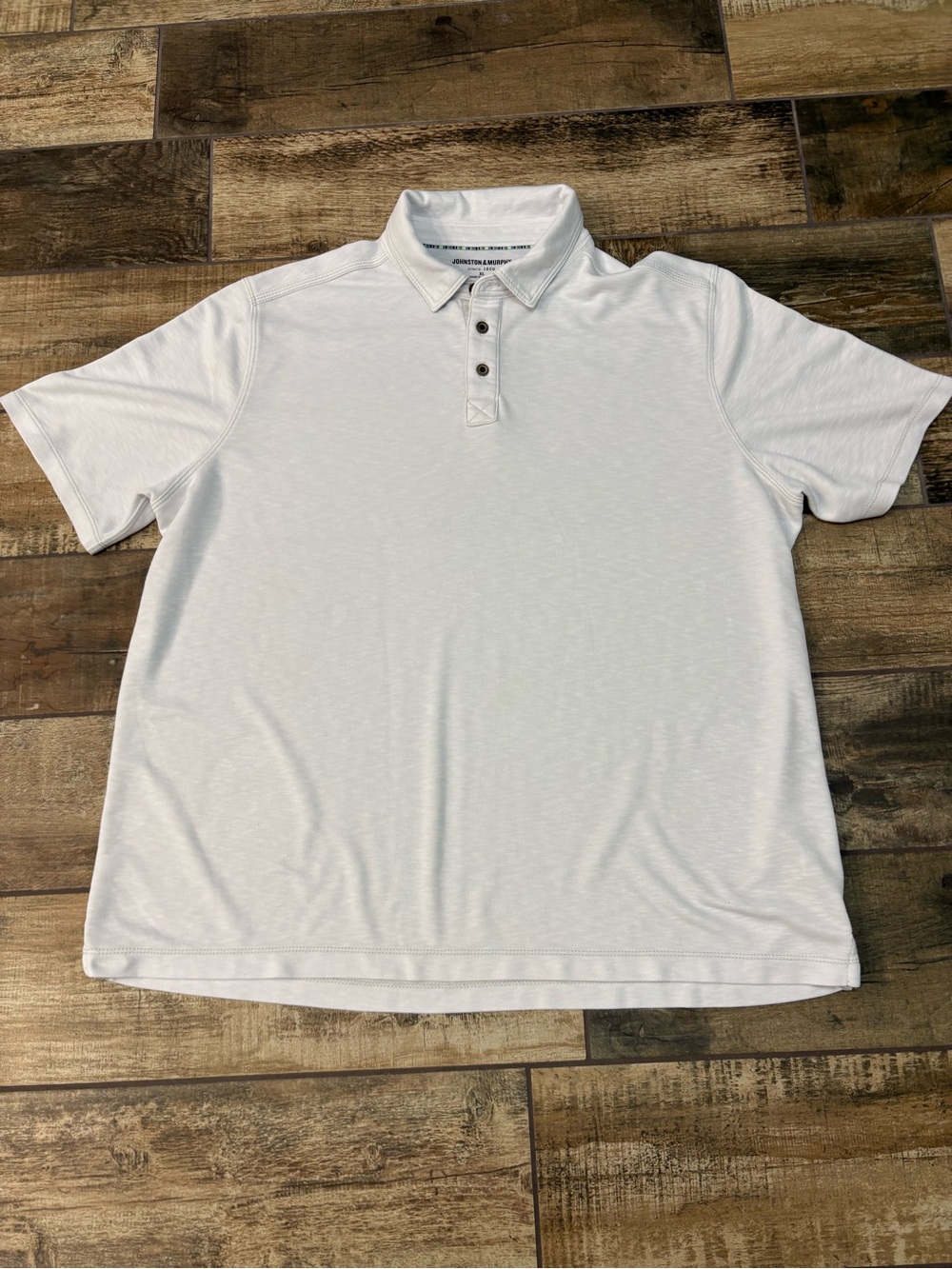 Johnston & Murphy Men's White Short-Sleeve Polo